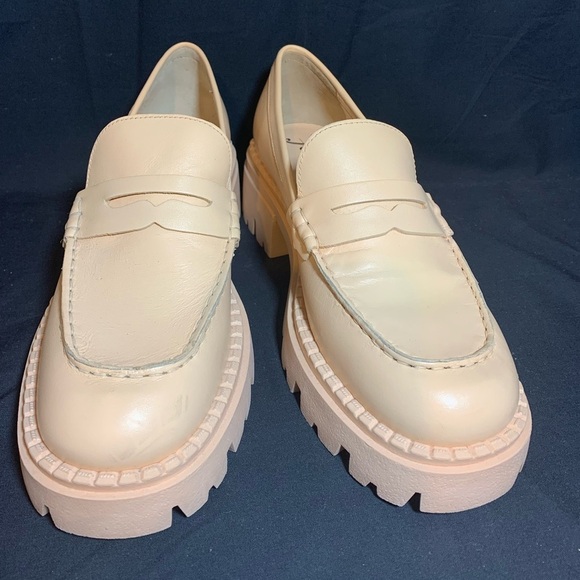 Free People Lyra Lug Sole Penny Loafer Shoes Women Size 8.5 Platform Chunky - Picture 1 of 8
